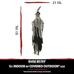 Haunted Hill Farm 5.2 ft. Hanging Witch with Button