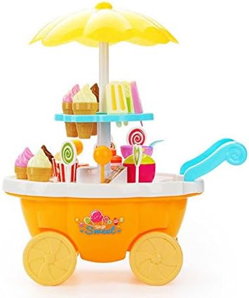 New simulation small carts girl mini - candy cart ice cream shop supermarket children 's toys playing home baby toys