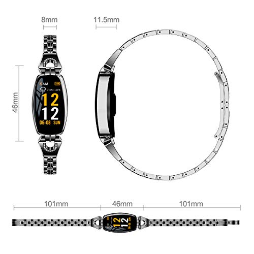 Fitness Tracker Watch Waterproof for Women with Blood Pressure Monitor, TOP-MAX Heart Rate Monitor Activity Tracker Watch,Smart Wristband Watch with Calorie Counter,Pedometer, Sleep Monitor,Black - Thumbnail 6