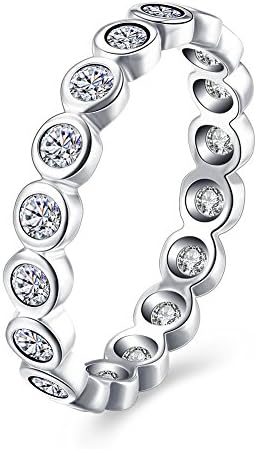 Fashion Women Charms Jewelry Zircon 925 Silver Popular Circular Statement Rings