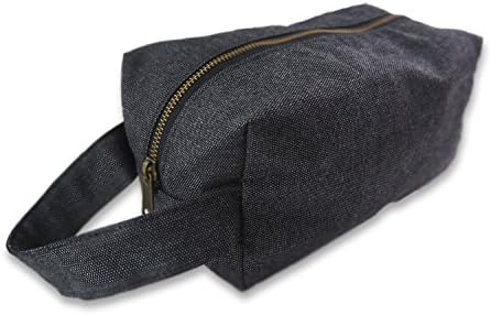 Simple Cotton Canvas Blend Toiletry and Cosmetic Bag with inside lining - Denim Blue by Tamarind Bay