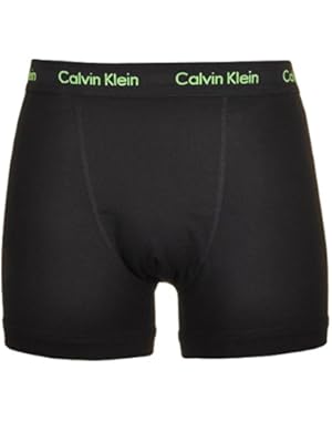 Calvin Klein 3-Pack Coloured Waistband Men's Boxer Trunks, Black