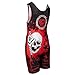 Wrestling Singlet by KO Sports Gear: Red SKULL DESIGN - Closeout Priced!