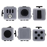 Bifstore Fidget Cube Relieves Stress And Anxiety for Children and Adults Anxiety Attention Toy, Gray/black
