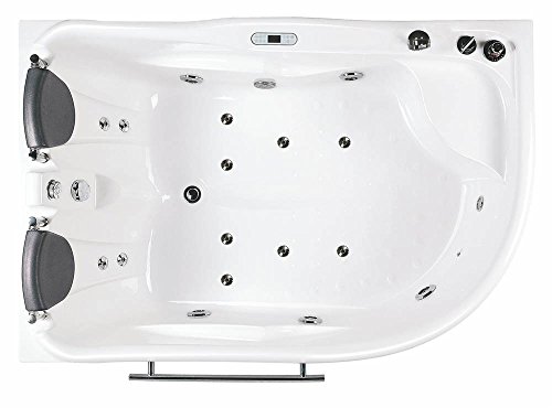 EAGO AM124ETL-R 6' Right Corner Acrylic Whirlpool Bathtub for Two, White