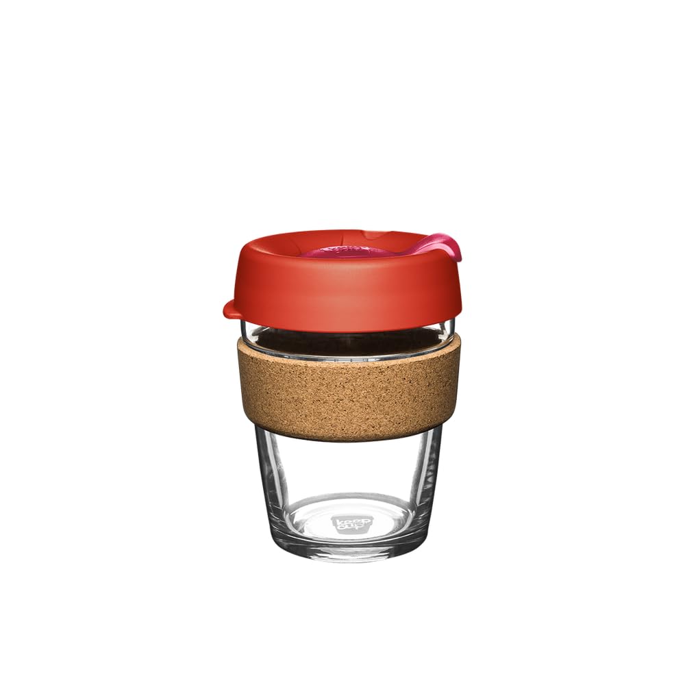 KeepCup Reusable Coffee Cup - Brew Tempered Glass and Natural Cork, M 12oz/340ml - Daybreak