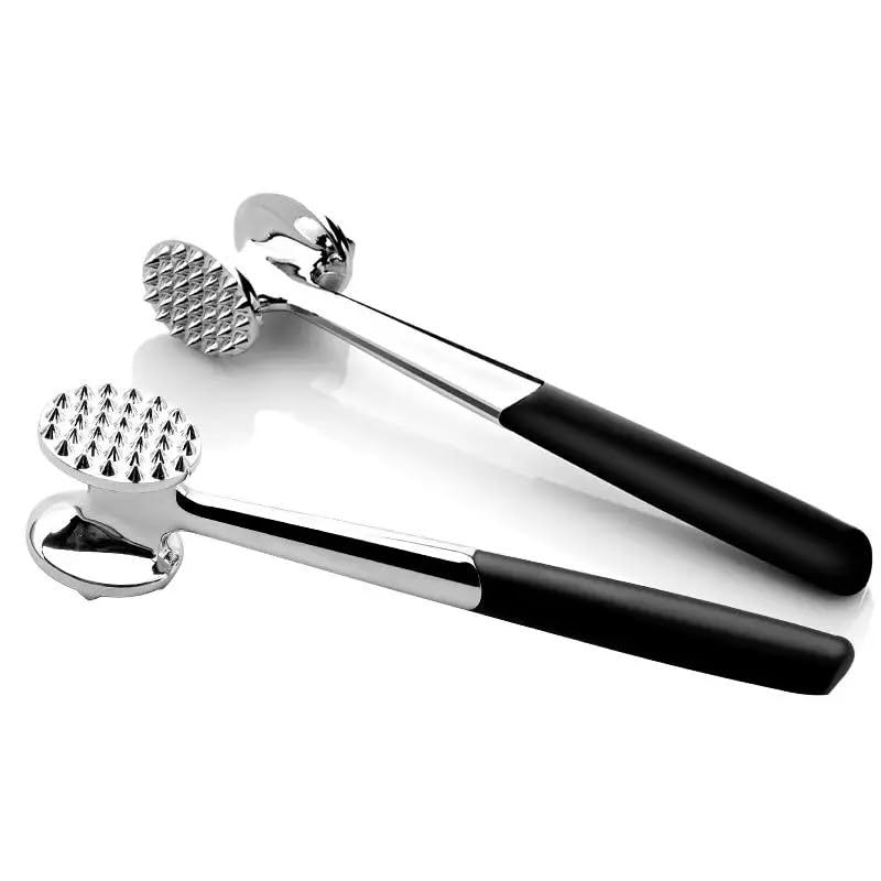 Meastro Craft Stainless Steel Double-Sided Meat Tenderisers, Hammer for Steak, Beef Tenderizing, Essential Kitchen Gadget, Ergonomic Handle Dual-Purpose Dishwasher Safe