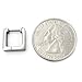 Stainless Steel Square Shape Hoop Huggie Mens Earrings Brush Gunmetal 12mm