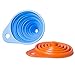 Hibery 4 Pack Silicone Collapsible Funnel, Flexible/Foldable/Kitchen Funnel for Liquid Transfer 100% Food Grade Silicone FDA Approved Silicone Small Funnel
