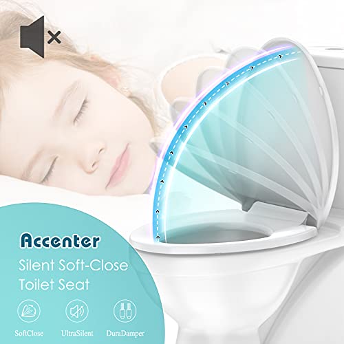 Elongated Toilet Seat Accenter R104 Slow Close Toilet Seat with Non