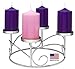 Elite Holiday Products Silver Plated Christmas Advent Candle Holder - Silver - 13