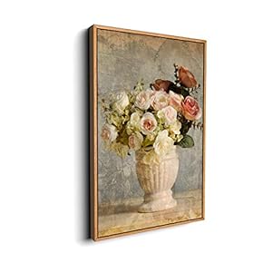 Canvas Wall Art for Living Room, Bedroom Vintage Flower Framed Canvas Prints for Home Decoration Ready to Hang - 16"x24" inches