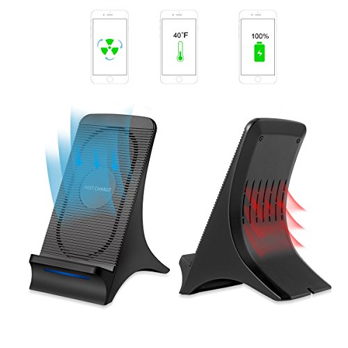 DAZL QI Wireless Charging Phone Stand with Cooling Fan Fast Wireless Smart Charger Pad Cell Phone Holder for iPhone X 8/8 Plus Samsung Galaxy S8 S8 Plus Note8 S7 iOS11 and all QI-Enabled Devices - Thumbnail 2
