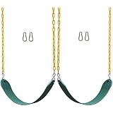 Jungle Gym Kingdom Swings for Outdoor Swing Set - Pack of 2 Swing Seat Replacement Kits with Heavy Duty Chains - Backyard Swingset Playground Accessories for Kids (Green)