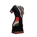 Women Traditional African Print Dashiki Bodycon Short Sleeve Dress Red 3XL