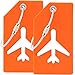 2PCS Y.A. LOTUS Silicone Luggage Tags with Name ID Card and Stainless Steel Loop, Premium Flexible Travel ID Bag Tag helps Quickly Spot Luggage Suitcase, for women, men - Orange