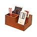 Coideal Wood Remote Control Holder - Wooden Desktop Storage Organizer Caddy for Desk, Office Supplies, Home, End Table (Vintage Wooden Color, 3 Compartments)