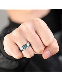 2People - Anillo de carburo de tungsteno de 0.315 in con incrustaciones de ópalo azul y concha de Koa Abalone para hombre y mujer, anillos de boda para regalo