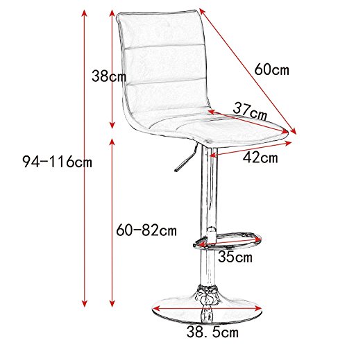 WOLTU BH15gr-2 Design Hocker mit Griff, 2er Set, stufenlose Höhenverstellung, verchromter Stahl, Antirutschgummi… – Bild 4