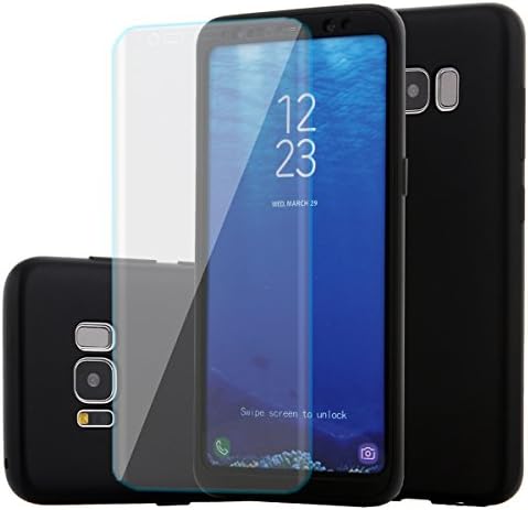 Samsung Galaxy S8 Plus case, include a HD Screen Protector,360°Full Protective Luxury Slim Ultra-light Dual Layer soft TPU bumper shockproof Cover case For Samsung Galaxy S8 Plus(black)