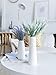 Artificial Lavender Flowers Bouquet with Special White Ceramic Vases for Home, Party & Wedding Décor – Set of 2