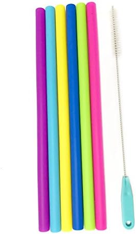 ABC123 Drinkware Reusable Staight Silicone Drinkings Straws With Advanced Cleaning Brush For RTIC, Ozark Tral and Yeti Rambler 20OZ &amp; 30OZ Tumblers