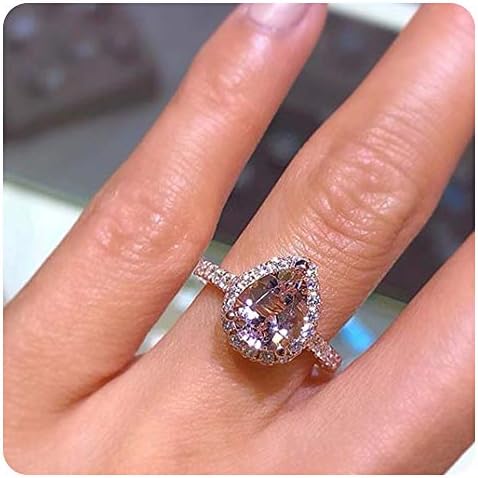 Dabangjewels 1.75Ctw Pear Cut Created Morganite & White Diamond 14k Rose Gold 14k White Gold Plated Engagement Ring Set for Women's