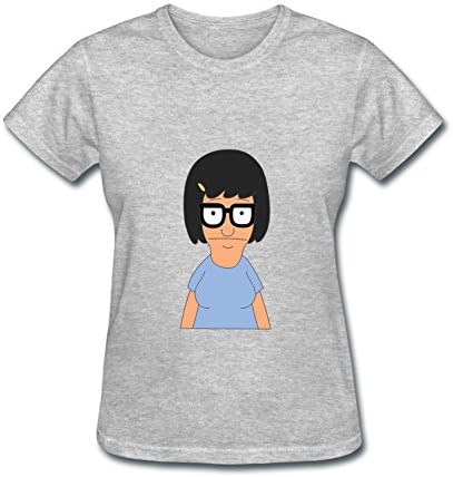 OULIN Women's Bob's Burgers Tina Belcher T Shirt Grey M