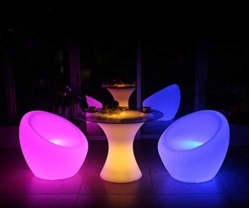 Amazon Com Solar Plastic Furniture Chair Led Light Patio Dining Chairs For Outdoor Garden Event Decoration Industrial Scientific