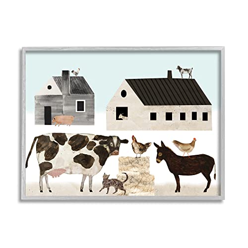 Stupell Industries Minimal Farm Animals Barn and Home, Design by Victoria Borges