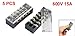 5 Pcs Dual Row 5 Position Screw Terminal Strip 600V 15A