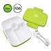 Bento Lunch Box For Kids Adults W/5 Compartment, Leakproof, Microwave Dishwasher Safe, Healthy BPA Free (Fork & Spoon INCLUDED)