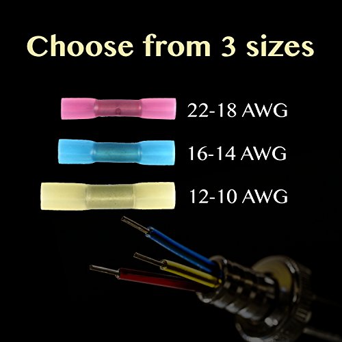 [200 PCS] - Heat Shrink Butt Connectors Kit (Fine Copper) - Waterproof Heat-Activated Adhesive - Best for DIY Auto, Marine, Boat, Trailer, RV, Home, Car Audio, Stereo System, Indoor Outdoor Electrical - Thumbnail 3