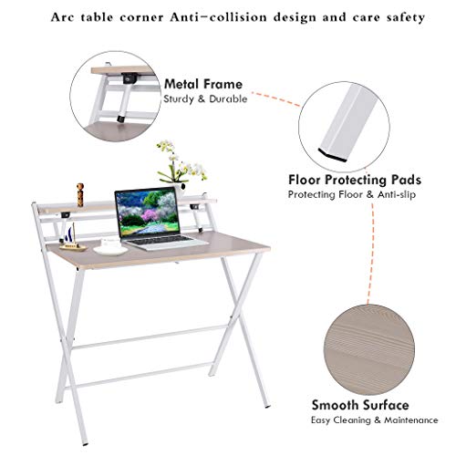 image for Mefedcy Furniture Small Folding Desk Computer Desk for Small Space Hom