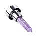 SeaHome Crystal Glass Water Bottle, Water Bottle with Gemstone Center Crystal Elixir Bottle with Natural Crystal Point Healing Obelisk Wand Energy Cup (amethyst)