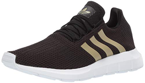 adidas Originals Women's Swift Running Shoe, Black/tech Silver Metallic/White, 6.5 M US