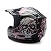 TMS Youth Kids Black Pink Skull Flame Motocross Mx ATV Off-road Helmet DOT (Medium)
