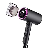 Portable Hair Dryer, JackMo Negative Ionic Low Noise Blow Dryers with Concentrator for Professional Salon Home Kids Pregnancy Use (Purple)