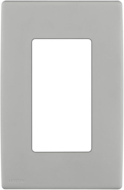 Leviton REWP1-PG Renu One-Gang Screwless Snap-On Wallplate, Pebble Grey