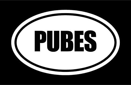 Beach Graphic Pros6" die Cut White Vinyl Pubes Oval Euro Style Vinyl Decal Sticker