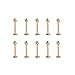 Ruifan 10PCS 16G Gold Plated 316L Stainless Steel 3mm Ball Labret Monroe Lip Ring/ Tragus/ Helix/ Cartilage Earring Stud Barbell,10mm Bar Length Body Piercing Jewelry