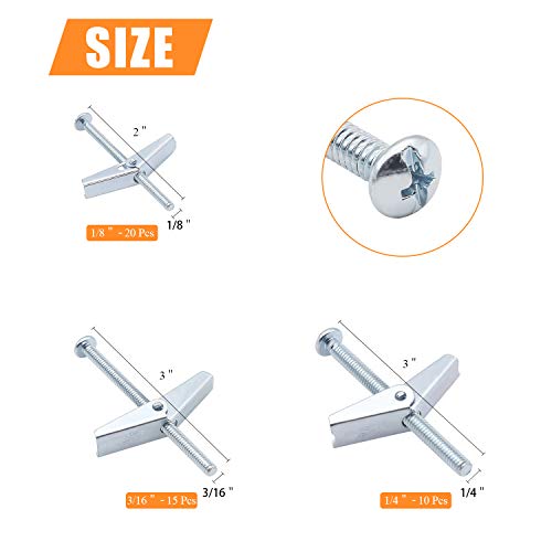1 SELIKOUR+45PCS+Toggle+Hanging+Drywall
