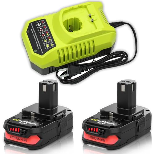 2Pack P108 P102 Replacement for Ryobi 18V Battery and P117