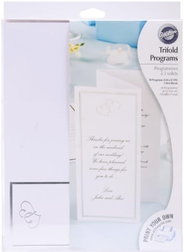 Wilton Sweet Hearts Trifold Wedding Programs