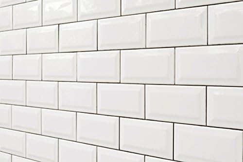 Amazon タイル キッチンタイル 壁タイル 白 ホワイト メトロタイルミニ サブウェイタイル 約75 150mm 128枚 タイル