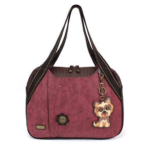 Chala Handbag Shoulder Purse Tote Bag Burgundy (Yorkshire Burgundy)