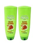 Garnier Fructis Conditioner Sleek & Shine 13 Ounce Frizzy/Dry (384ml) (2 Pack)