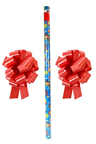 New Disney Jake the Pirate Christmas Wrapping Paper & 2 Red Bows