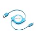 iPhone Charger, iOrange-E 2.3ft (0.7M) Apple Certified Lightning to USB Retractable Charger for iPhone 7 / Plus / SE, iPhone 6 6S Plus 5s 5c 5, iPad Pro, iPad Mini 4, iPod and More, Blue