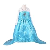 Daily Proposal FE11 Disney Frozen Inspired Lace Elsa Costume Dress Girl Cosplay Party 3T-12 (7/8-130cm)